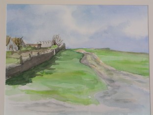 "les sablons" Early watercolour painted "en plein-air" when I was 17, in Normandy, France